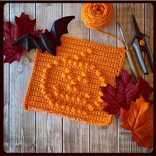 Halloween Jack-O-Lantern Dishcloth