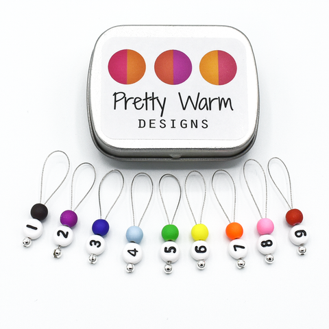 Number Knit Stitch Markers by Pretty Warm Designs 