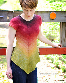 Sugar Maple knitted tee pattern by designer Carina Spencer