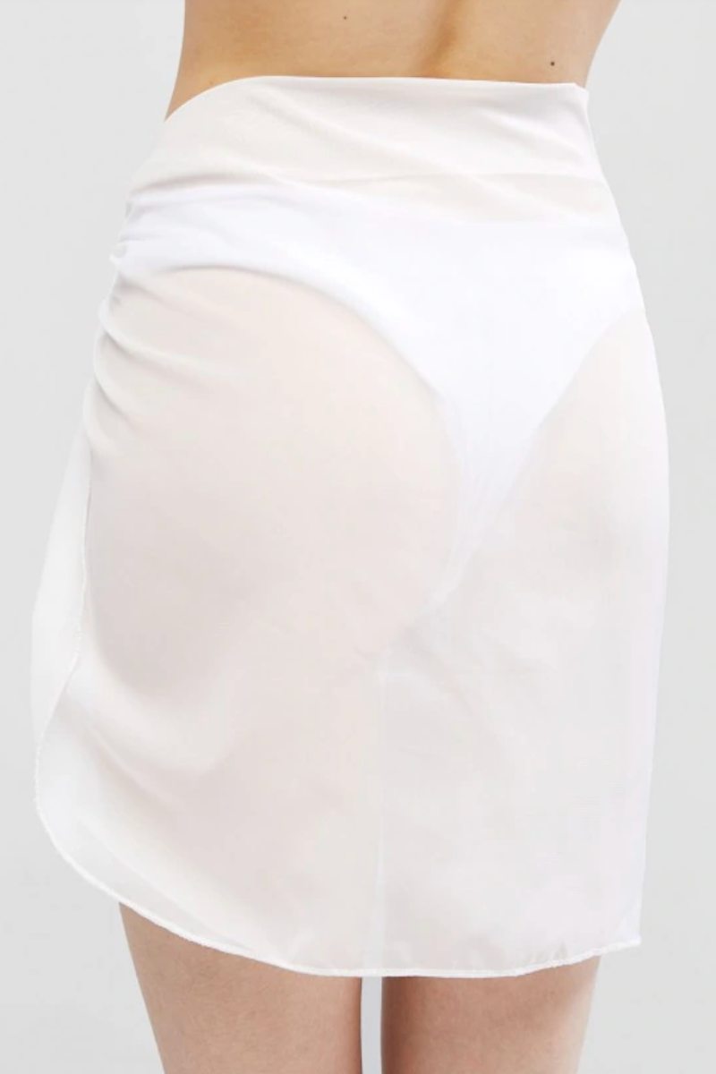 white sheer skirt cover up