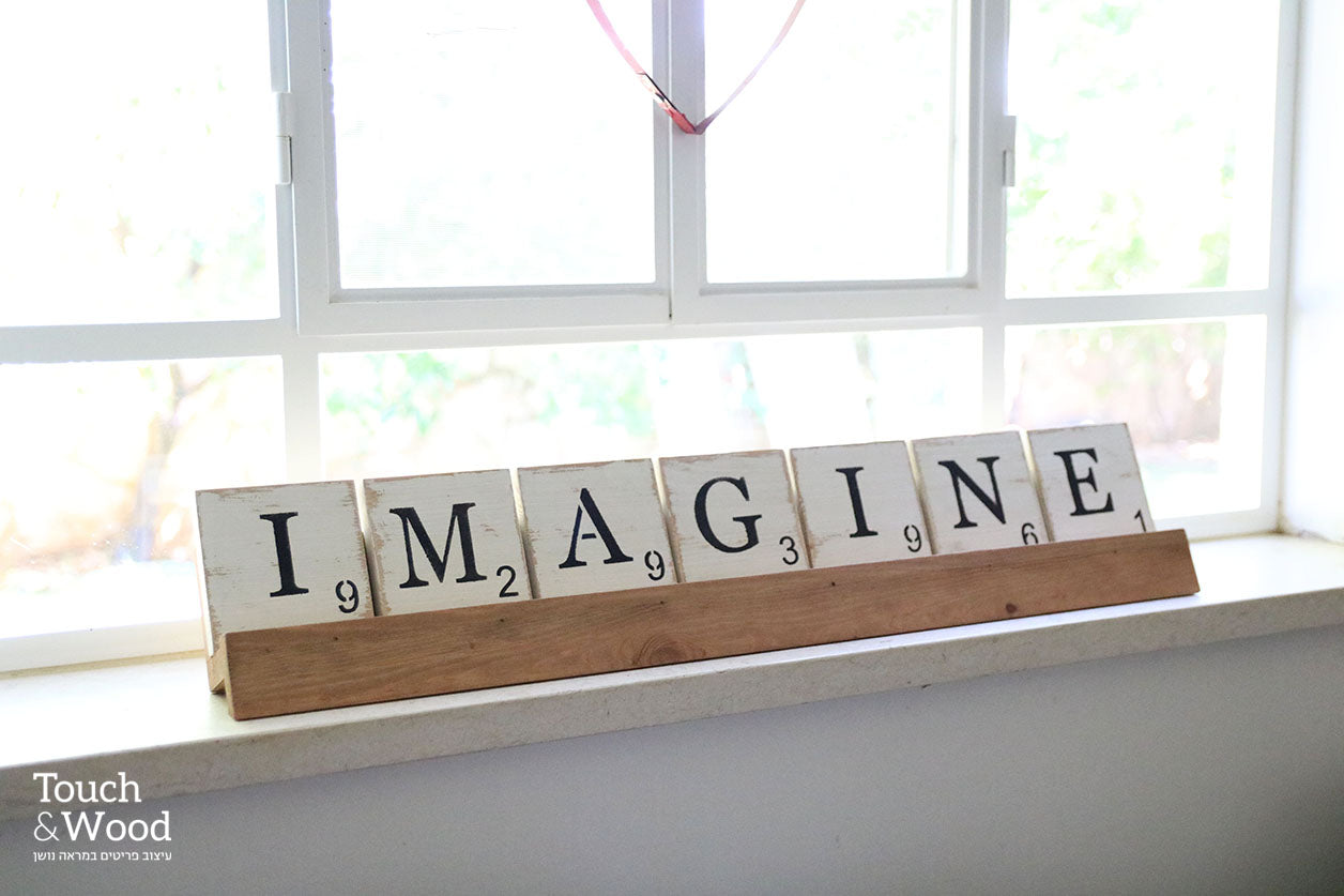 scrabble style shelf decor