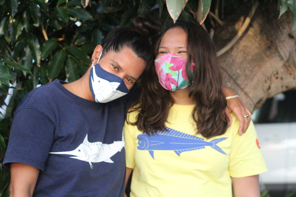 Lori and Tina wearing masks