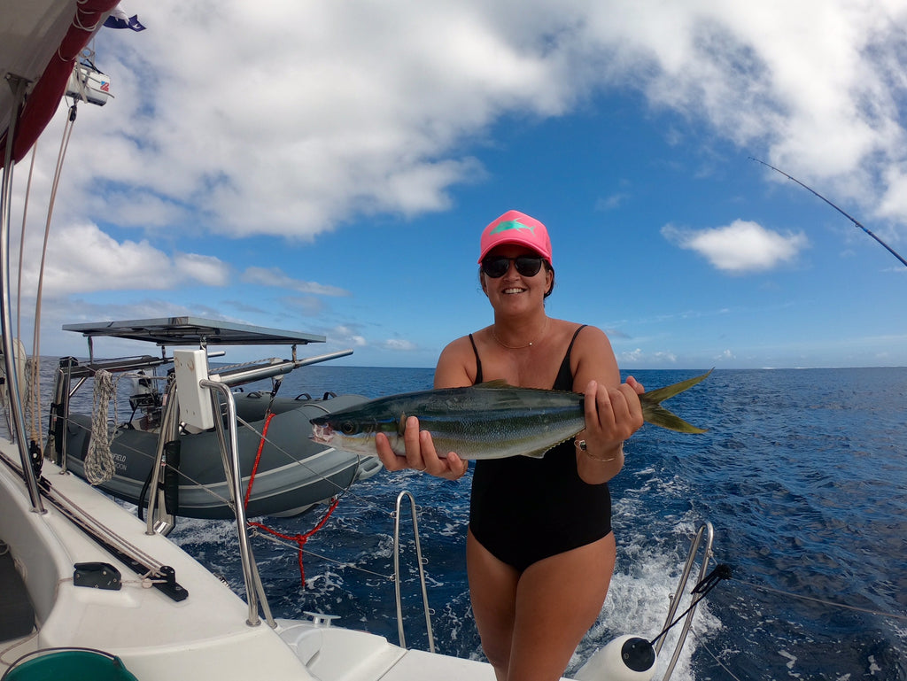 Melissa fishing Tahiti Sundot ohana 