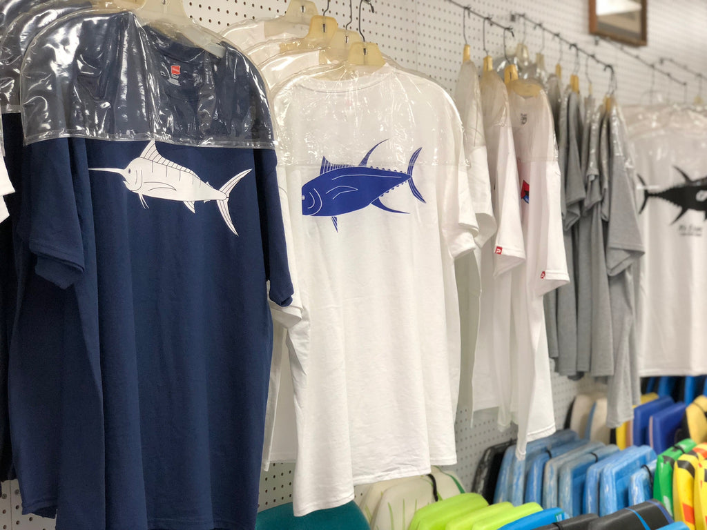 Sun Dot marine tees in west Maui sports store 