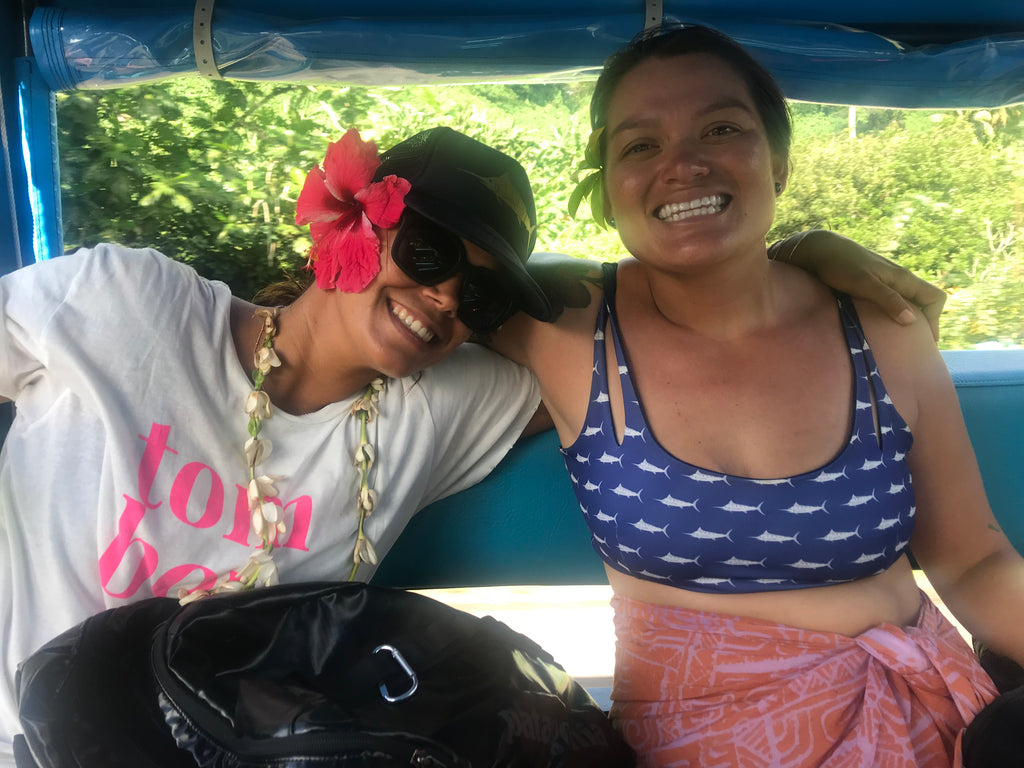 Christa and Tina cruising in Huahine