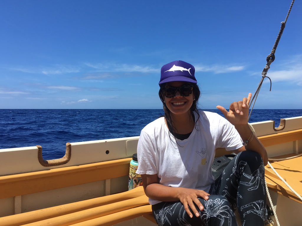 Christina henline on board the Imi Loa sailboat hawaii Big Island 