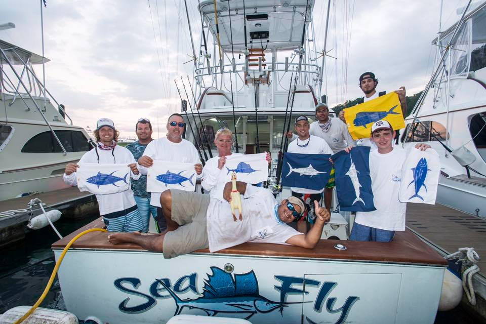 sundot marine fish flags on board the sea fly sport fishing charter Costa Rica