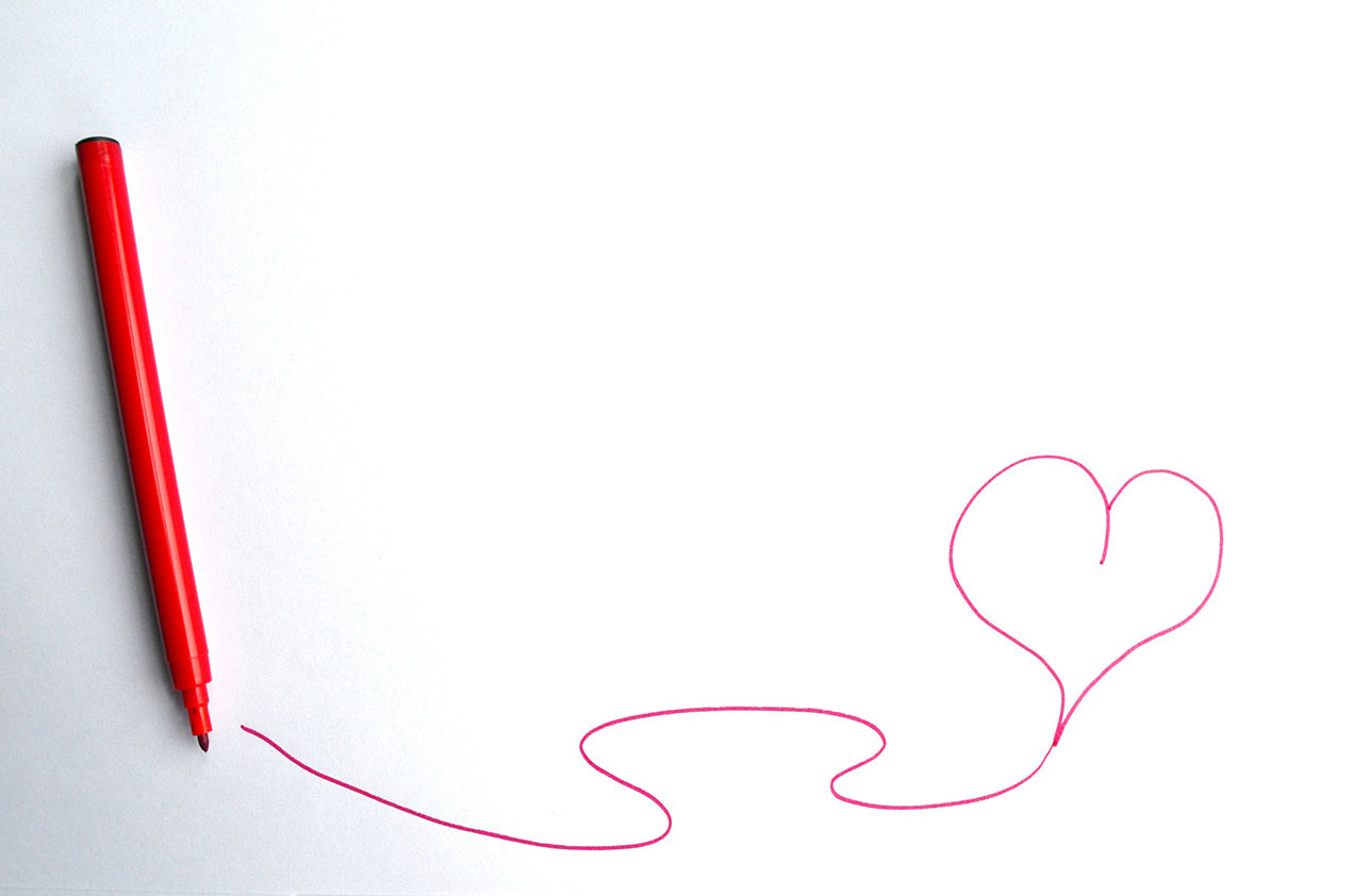 read heart drawing valentines day