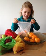 Shopping with Reusable Produce Bags