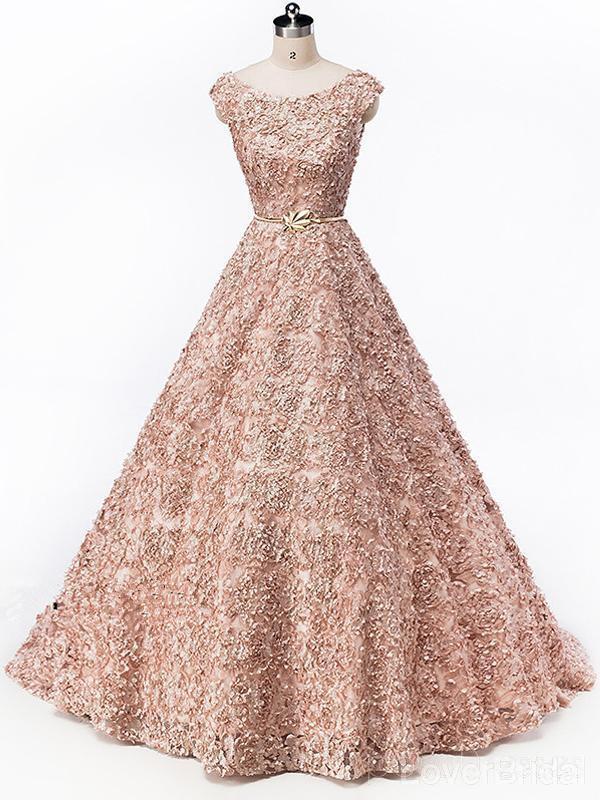 lace rose gold wedding dress