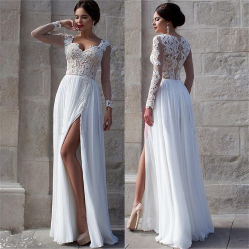elegant white prom dresses