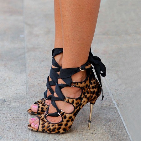 FSJ Leopard Strappy Sandals – FSJ Shoes