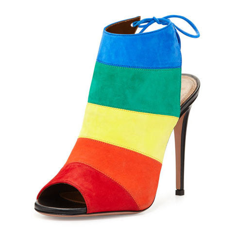 rainbow peep toe shoes