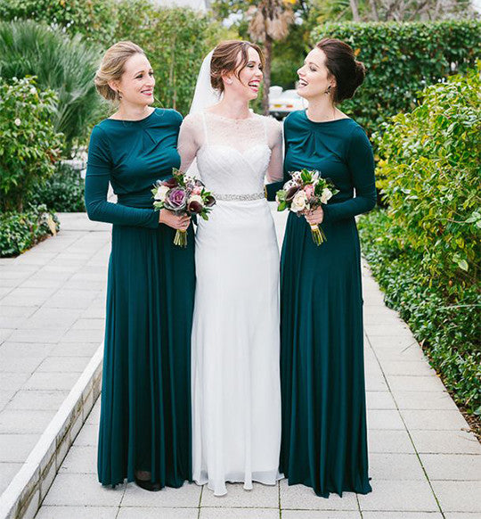 dark teal bridesmaid dresses