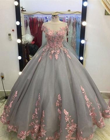 flower applique dress prom