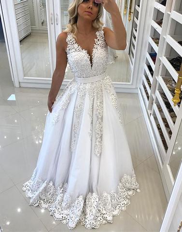 white princess prom dress