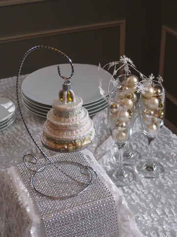 Wedding Cake Ornament Bridal Shower Tablescape on its-ornamental.com