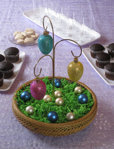 Easter Egg Ornament Tree Basket Tablescape on its-ornamental.com Old World Christmas