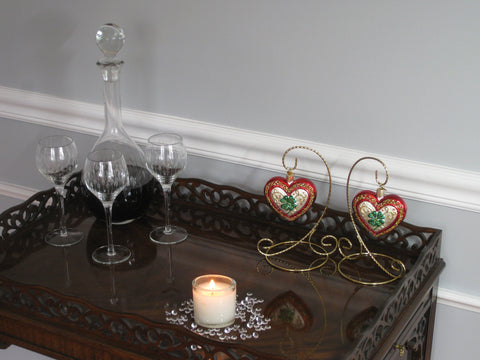 Lucky In Love Heart Ornament Tablescape on its-ornamental.com