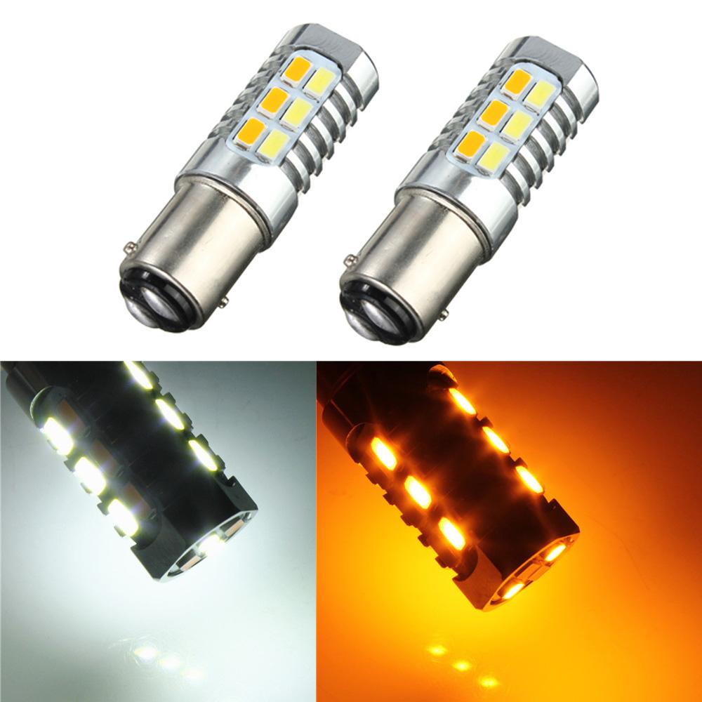 1157, 2037 22-SMD 5730 LED Switchback Bulbs, White/Yellow – Autolizer