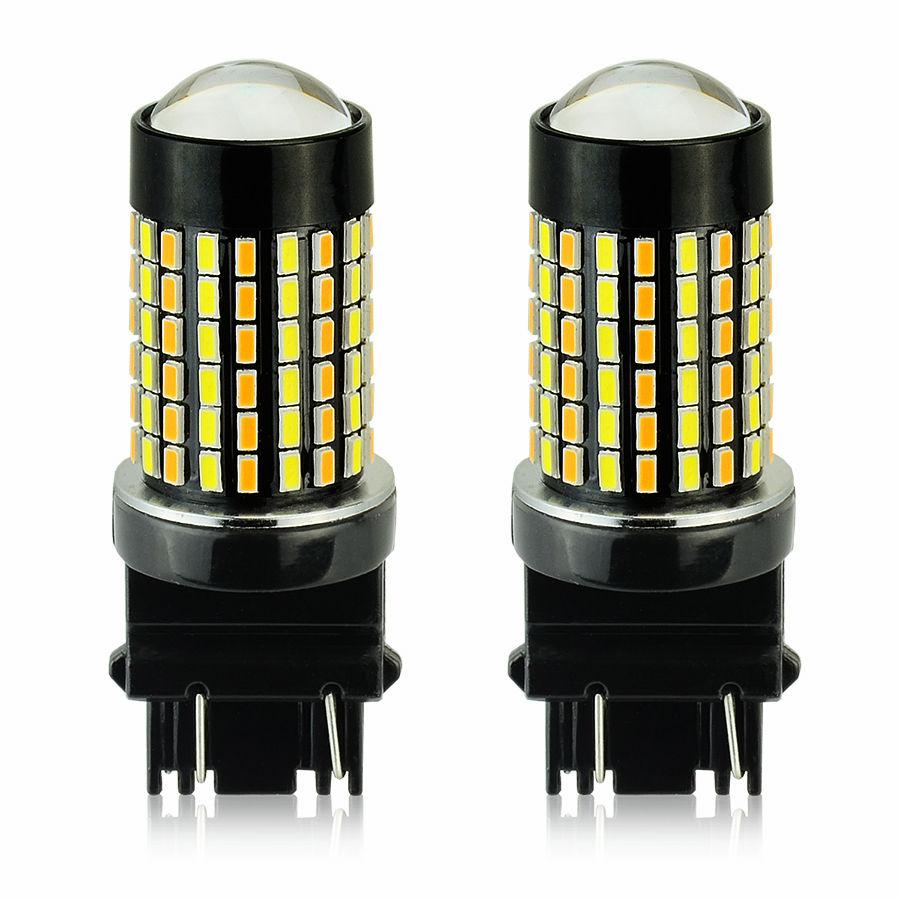 riñones Cooperativa Ecología 3157, 3057 120-SMD 3014 Projector Switchback LED Bulbs White Yellow –  Autolizer