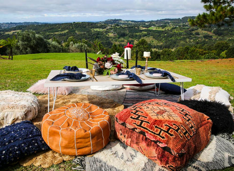 moroccan buona cushions and rugs for hire with a view by exotic soirees