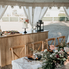country wedding tent and marquee with bar and table