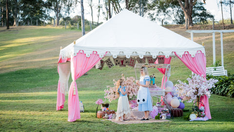 mad hatters tea party at peavine house with luxury tent for hire in brisbane