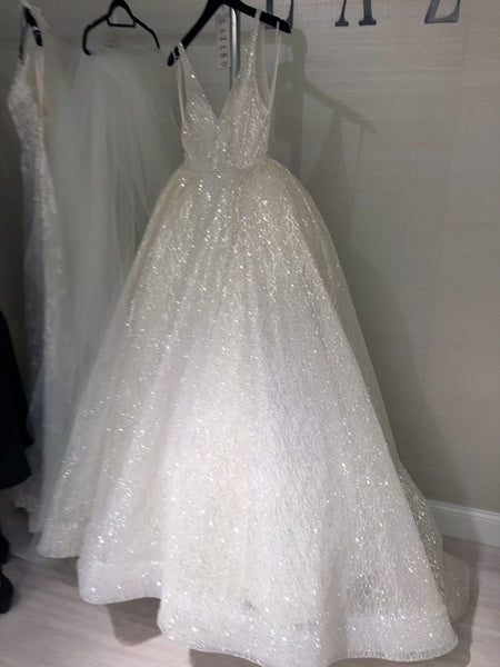 white sparkly ball gown