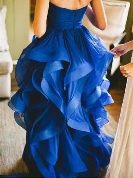 prom dresses with ruffles at the bottom