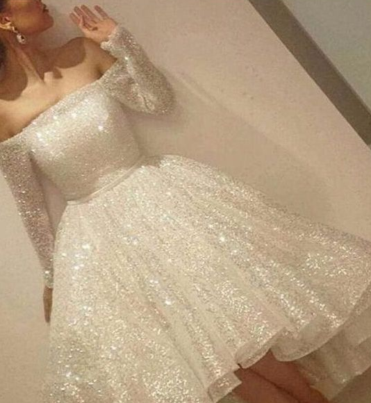 white sparkle party dress