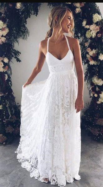 white wedding evening dress