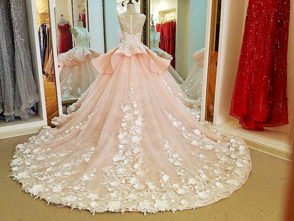 Luxury Ball Gown Flower Wedding Dress Online Luxury Prom Dress