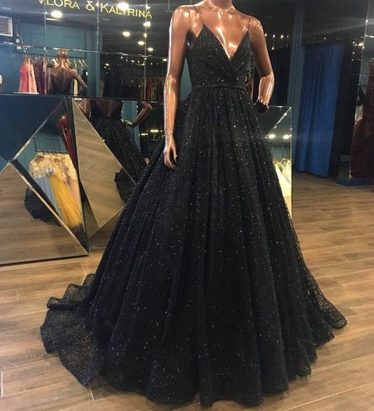 sparkly black dress long