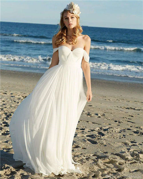 white off the shoulder beach dress