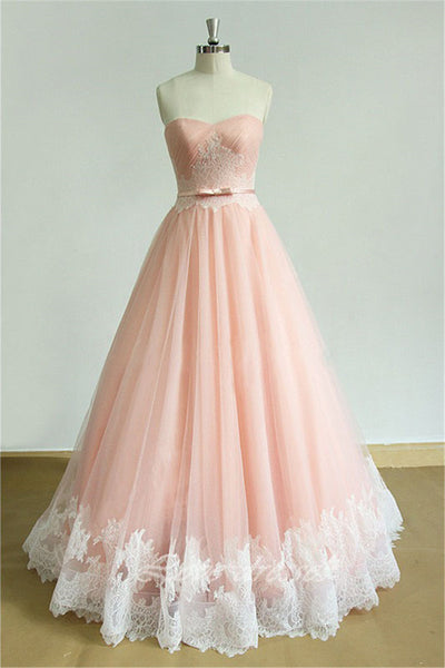 blush color evening gowns