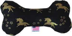 Mirage Pet Products 6" Bone Dog Toy Golden Unicorn