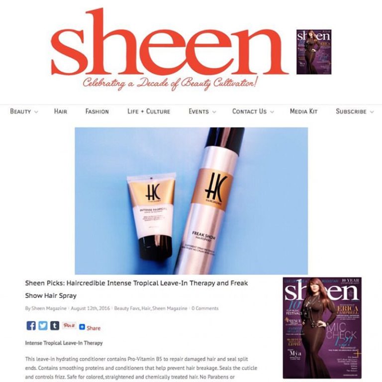 HairCredible Sheen Magazine