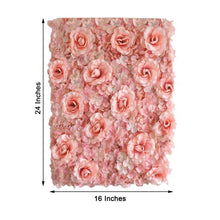 4 Panels 3D Silk Rose & Hydrangea Flower Wall Mat Backdrop | Blush/Rose Gold & Cream