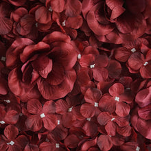 11 Sq ft. | 4 Panels 3D Silk Rose & Hydrangea Flower Wall Mat Backdrop | Burgundy#whtbkgd