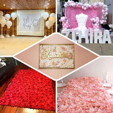 11 Sq ft. | 4 Panels 3D Silk Rose & Hydrangea Flower Wall Mat Backdrop | Cream