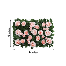 3 Sq ft. | Easy-Install Silk Rose Flower Mat, Wall Panel Backdrop - Blush/Rose Gold