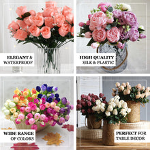 12 Bushes | Red, Black Tip Artificial Premium Silk Flower Rose Buds | 84 Rose Buds