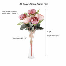 2 Bushes | Blush/Dusty Rose Artificial Silk Peony Flower Bouquet Spray