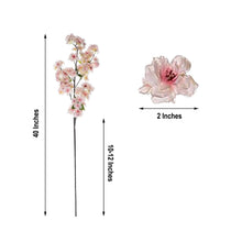 4 Bushes | 40inch Tall Blush/Rose Gold Artificial Silk Cherry Blossom Flowers