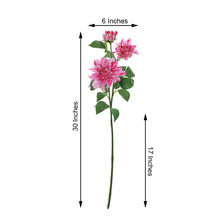 2 Stems | 30inch Tall Fuchsia Artificial Silk Dahlia Flowers, Branches, Bouquets