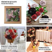 30 Pcs | Artificial Foam Roses, Peonies, Leaf & Stem Mix Flower Box - Assorted Colors