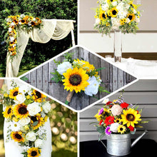 40 Pcs | Artificial Rose, Silk Sunflower & Stems Mix Flower Box - Cream/White