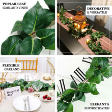 5ft | Green Real Touch Artificial Poplar Leaf Garland, Flexible Vine