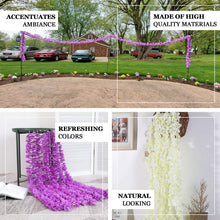 7ft | White Artificial Silk Hydrangea Hanging Flower Garland Vine